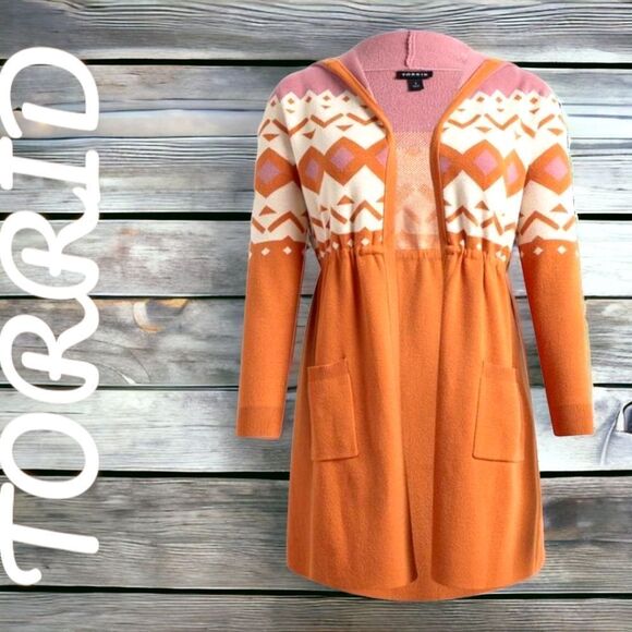 TORRID  Everyday Plush Anorak Oversize Hooded Cinched Waist Cardigan. Size Large - Picture 1 of 17